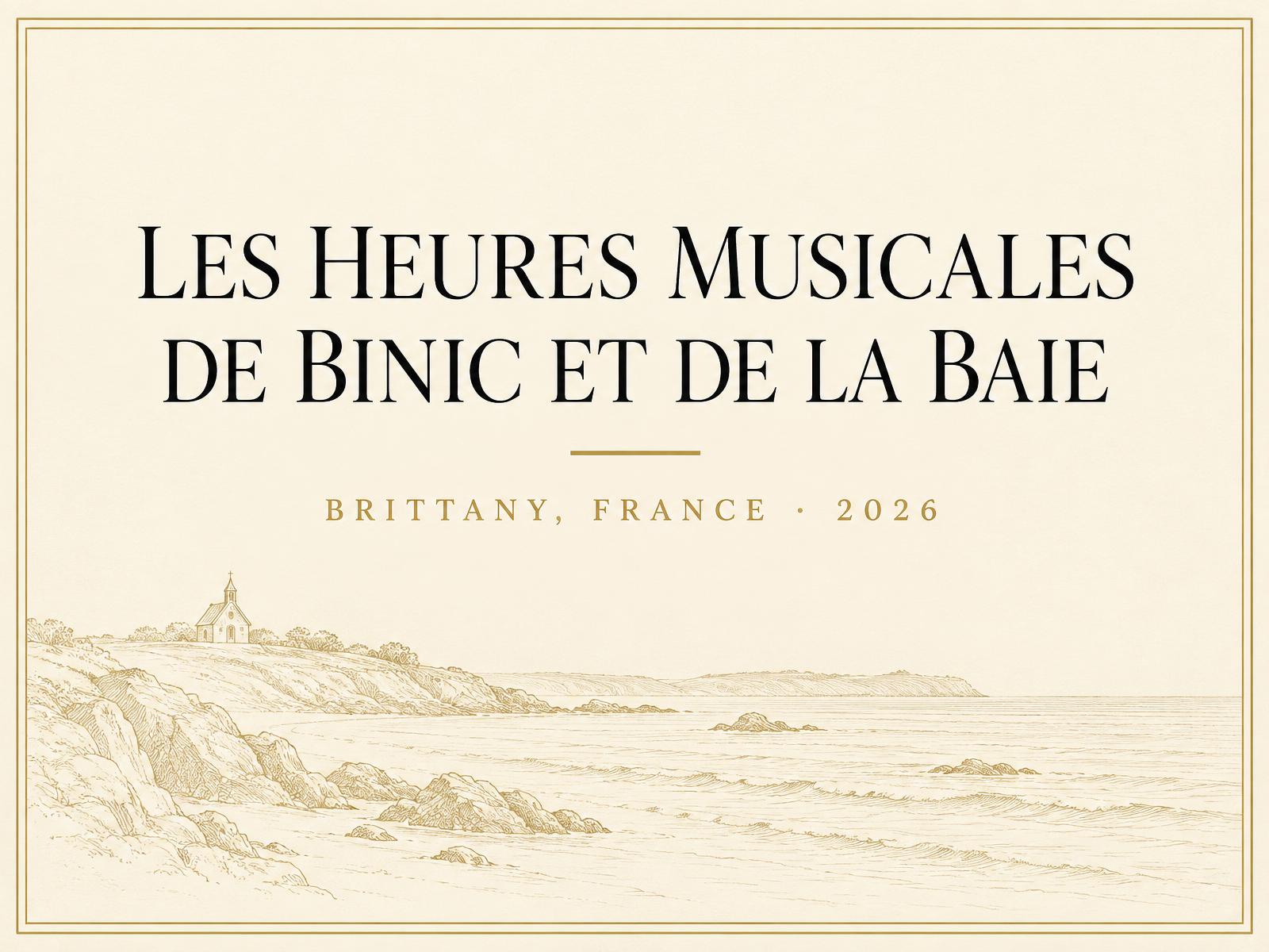 Website title graphic: Les Heures Musicales de Binic et de la Baie — Brittany, France, 2026